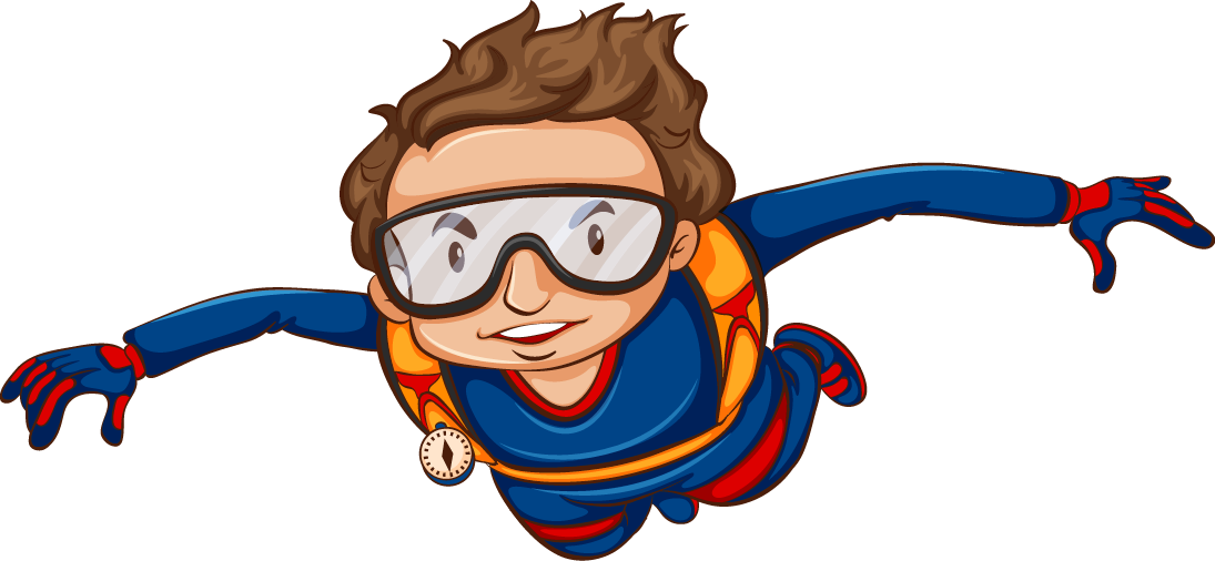 Airplane Parachuting Tandem Skydiving Clip Art - Airplane Parachuting Tandem Skydiving Clip Art (1095x506)