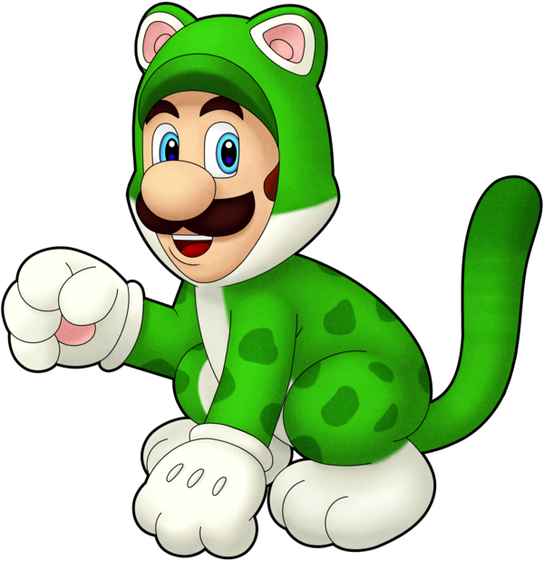 Cat Luigi By Indigowildcat - Cat Luigi Super Mario 3d World (600x618)