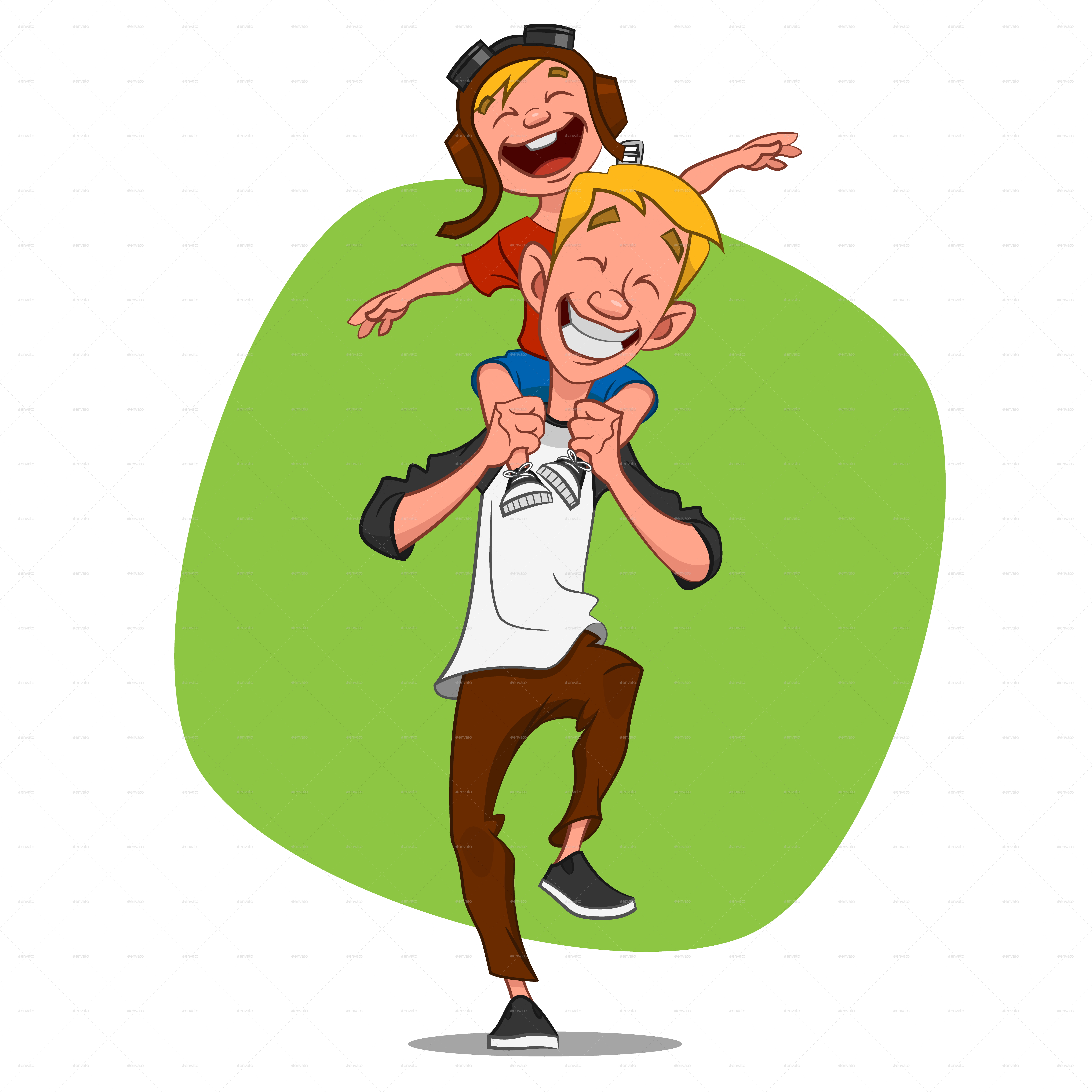 Dad Playing With His Son - Father And Son Png (6000x6000)