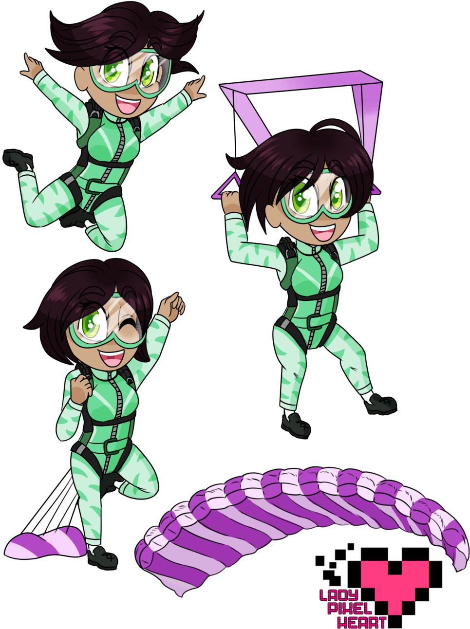Chibi Sprite Sheet Commission By Ladypixelheart Chibi - Cartoon (1024x1325)