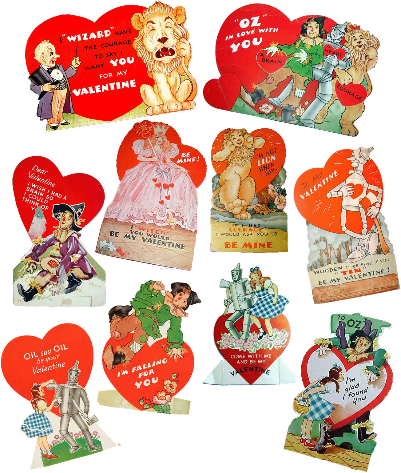 Cute Vintage Valentines - Wizard Of Oz Valentines (1314x1600)