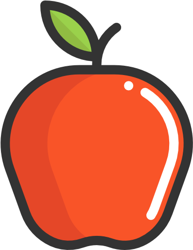 Apple Free Icon - Healthy Food Cartoon Transparent - (512x512) Png Clipart  Download