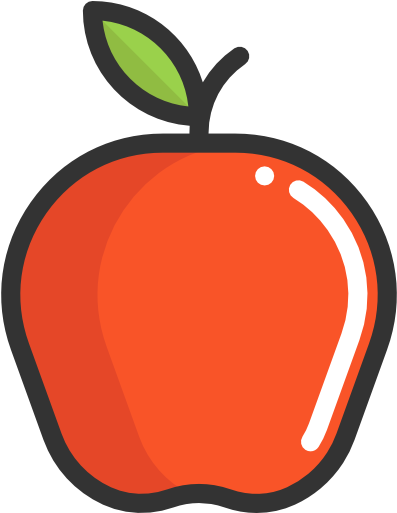 Apple Free Icon - Healthy Food Cartoon Transparent (512x512)