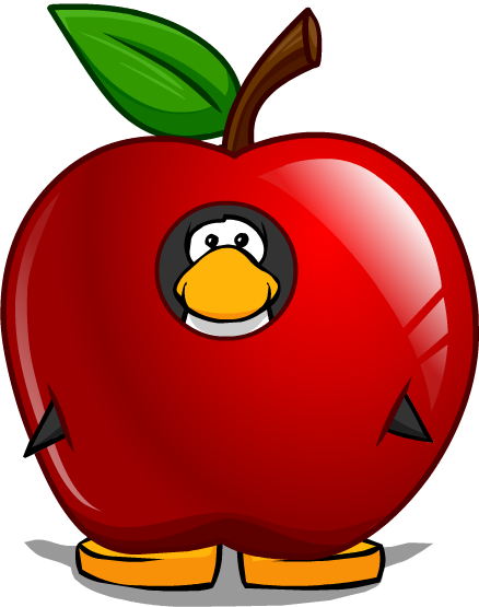 Apple Costume On Playercard - Penguin Apple (438x555)