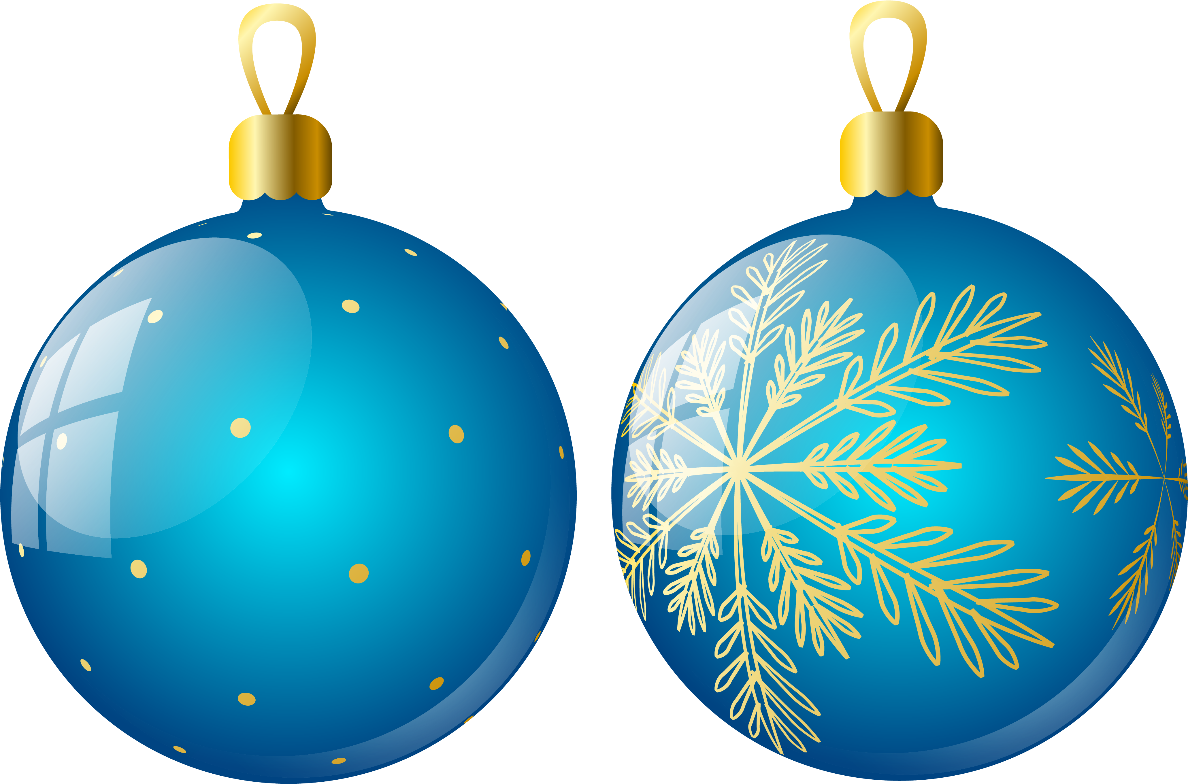 Transparent Two Blue Christmas Balls Ornaments Clipart - Christmas Ornament (4228x2783)