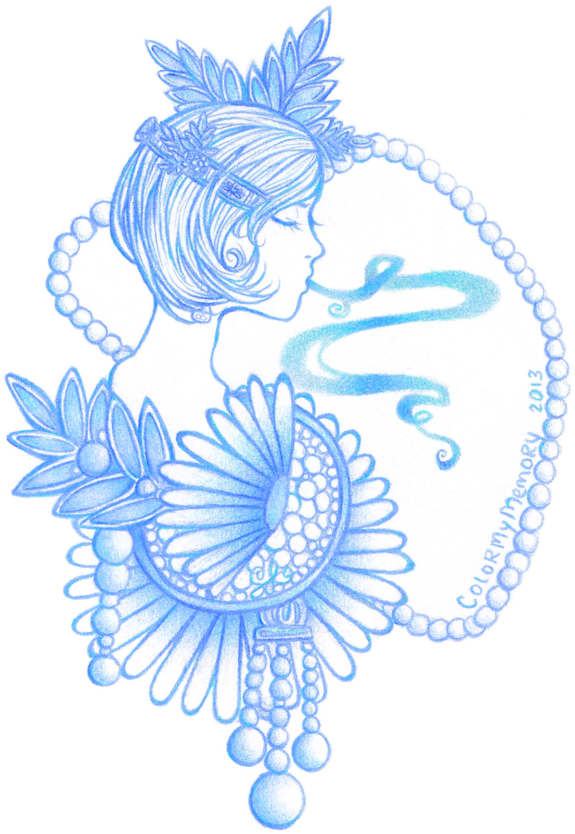 Drawing Daisies In Cool Colors By Colormymemory - Drawing (600x854)