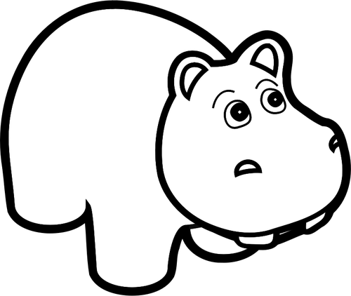 Hippo Clipart - Hippo Clipart Black And White (889x750)