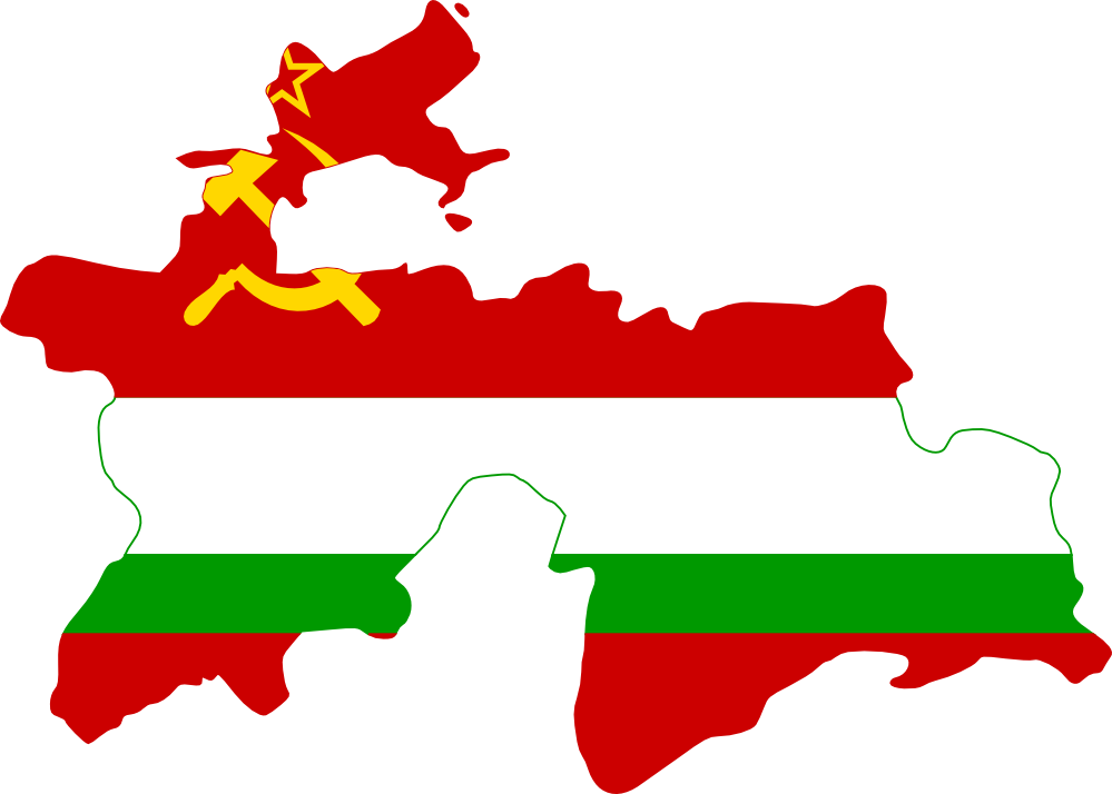 Flag Map Flagartist - Tajik Ssr Flag Map (999x714)
