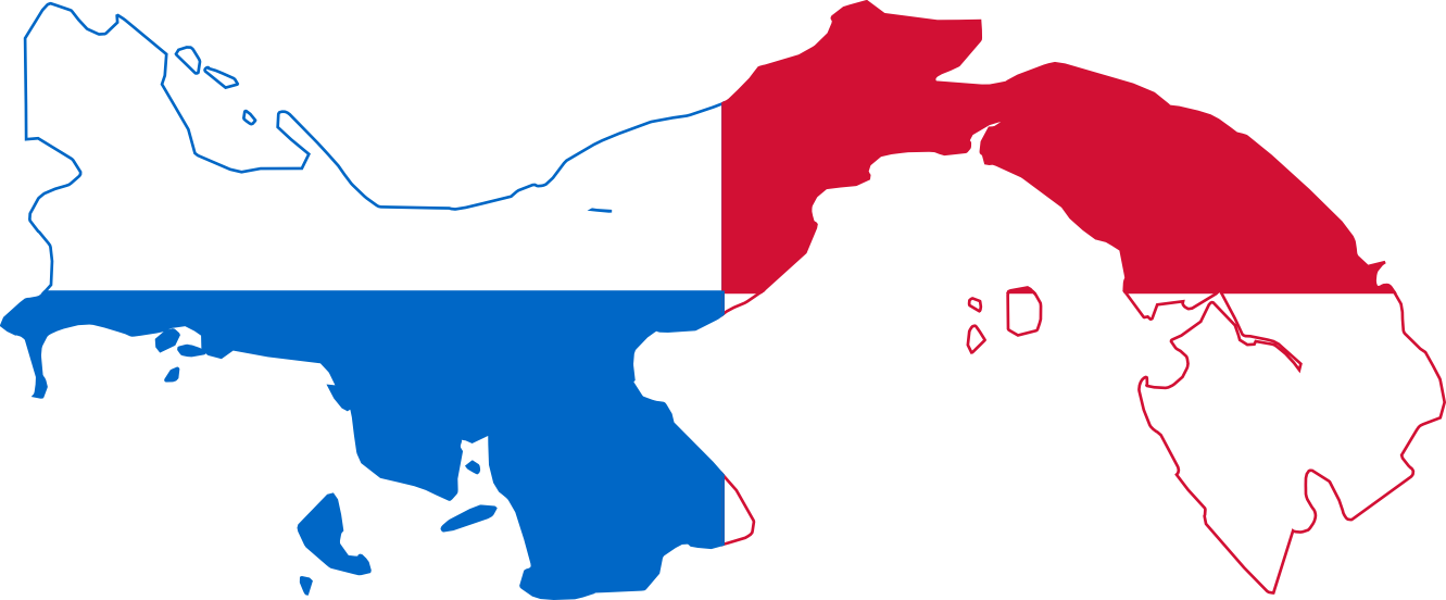 Flag Map Of Panama Drapeau Bandiera Bandeira Flagga - Panama Flag Map (1331x552)