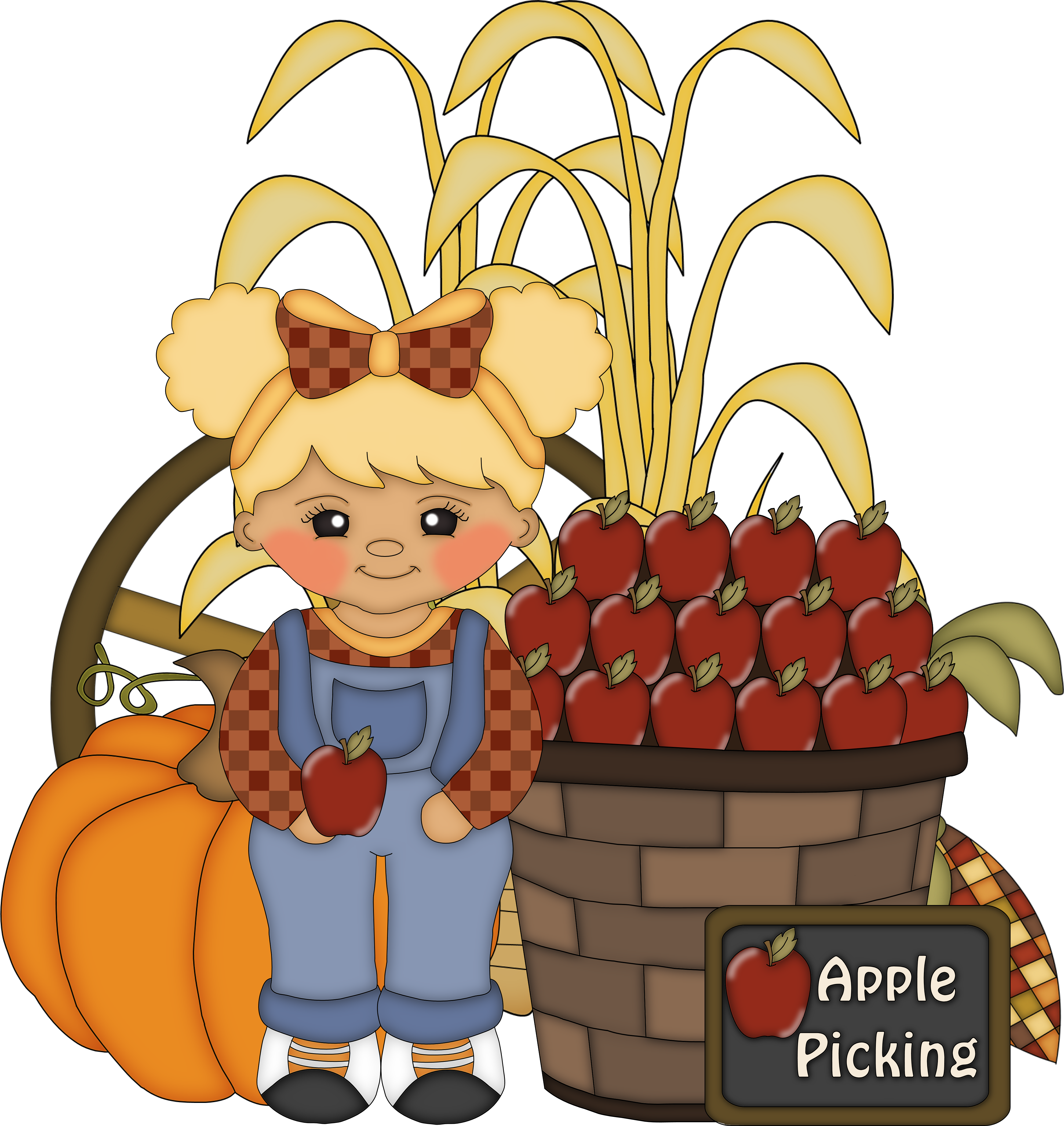 Fall Festival Girl - Autumn Design With Pumkins And Teddy Bear Magnet (3964x4194)