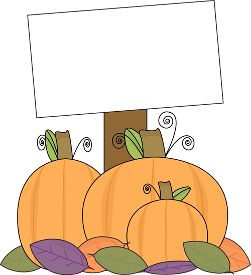 Pumpkin With A Blank Sign Clip Art - Pumpkin Patch Clip Art (500x549)