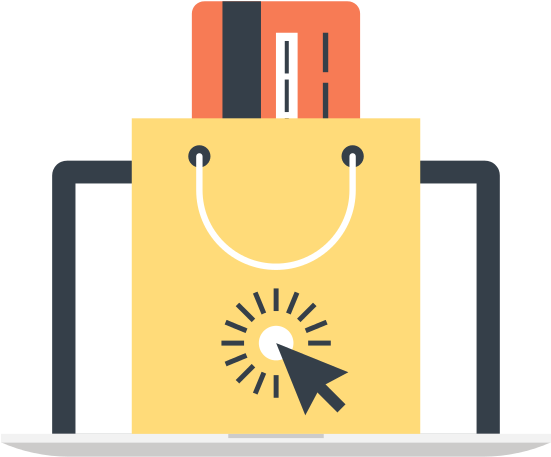 Laptop Shopping Bag E-commerce Icon - Shopping Bag (550x550)