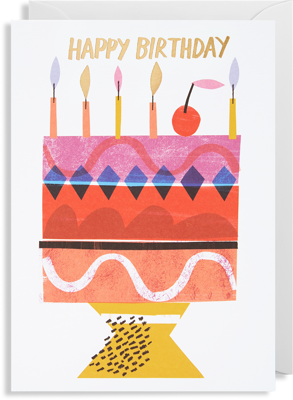 Happy Birthday Cake Greeting Card - Greeting Card (1400x1499)