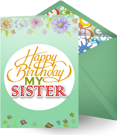 Lightskyblue Sister Birthday Card - Geburtstage Von Der Perspektive Einer Katze Karte (403x448)