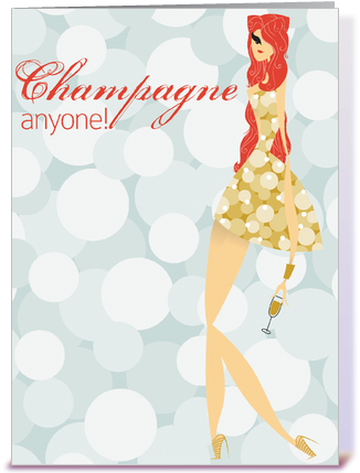Champagne Birthday Greeting - Christmas Fonts (435x429)