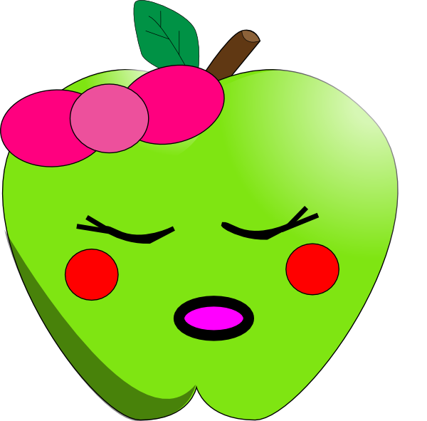Sleeping Apple Clip Art At Clker - Sleeping Apple Clipart (600x591)