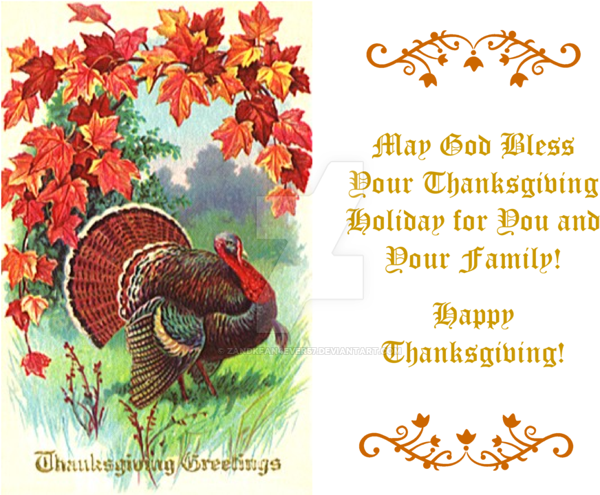 Thanksgiving Greeting Card Iii By Zandkfan4ever57 - Happy Thanksgiving To You And Your Family (900x720)