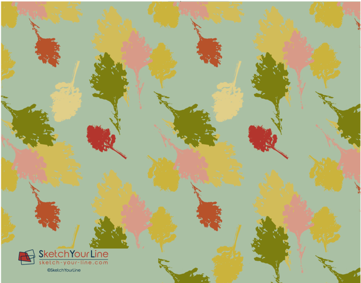 Leaves Pattern Rectangular Greeting Cards - Motif (800x800)