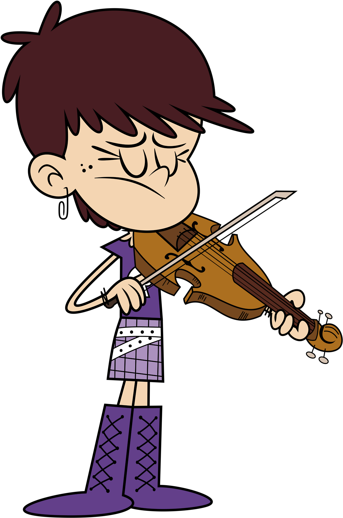 Vector Luna Playing Violin By Toaackar-dbk5ljv - Playing The Violin Cartoon (1280x1807)