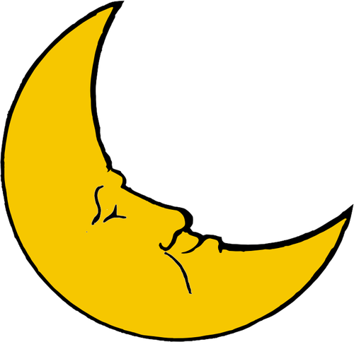 Clipart Vectorial De Luna - Crescent Moon Cartoon (500x484)
