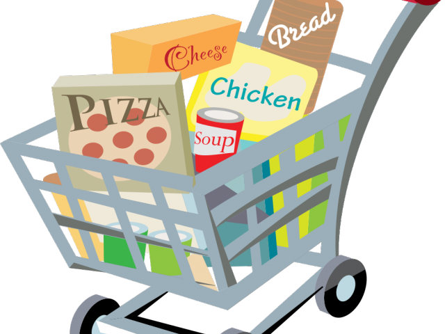 Trolley Clipart Cute - Grocery Store Clip Art (640x480)