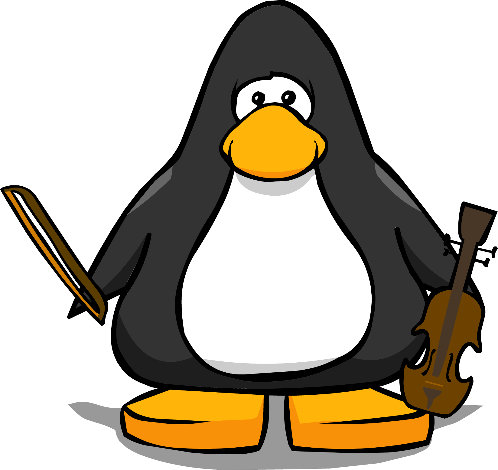 Violin From Player Card - Penguin With A Horn (1647x1554)