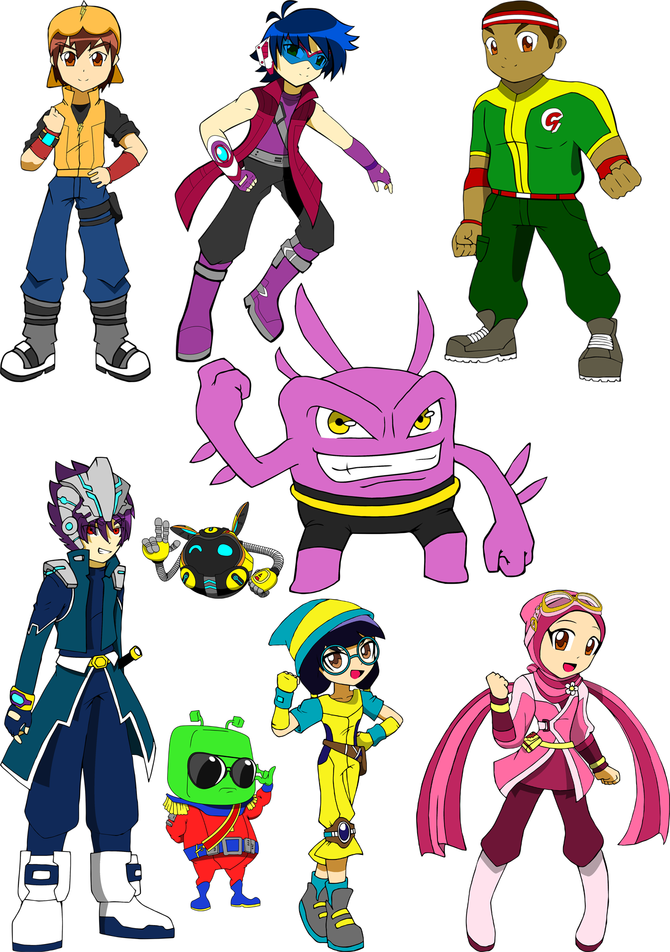 Hannah-chan1 28 7 Boboiboy Characters By Rizalramdan95 - Boboiboy (1346x1913)