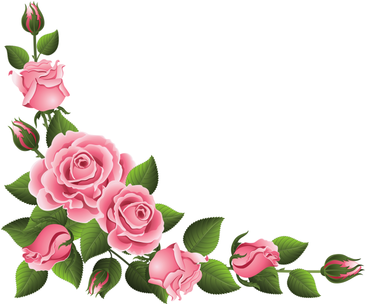 Rose Border Clip Art Free Pink Rose Clipart And Boarders - Flower Border Corner Png (850x702)