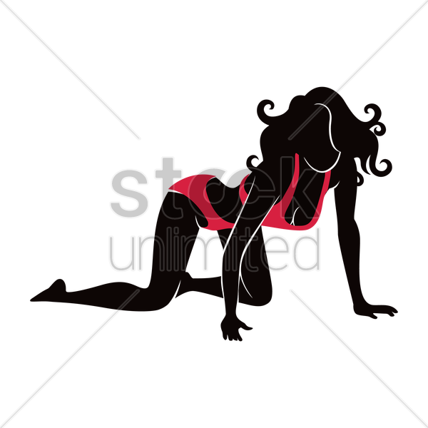 Free Hot Woman Silhouette Vector Image - Illustration (600x600)