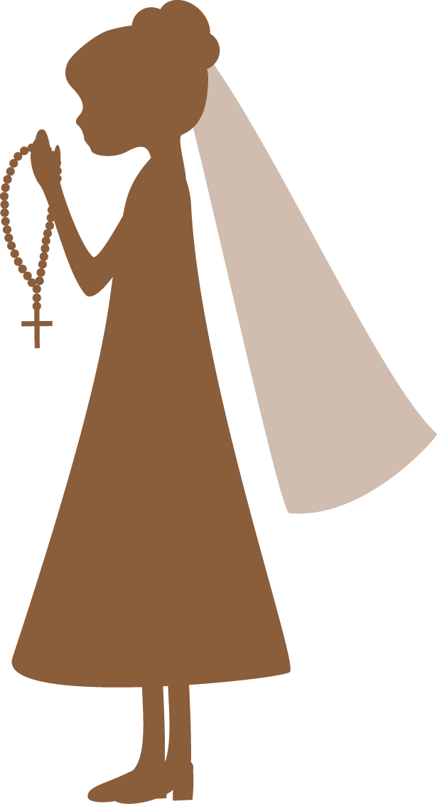Silhouettes First Communion Clipart - Communion Girl Clip Art (615x1132)
