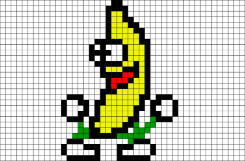 Peanut Butter Jelly Time Pixel Art Banana - Peanut Butter Jelly Time Gif (480x317)