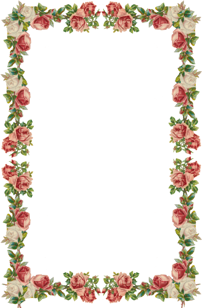 Free Digital Vintage Rose Frame And Border Png - Hebrews 13 17 Kjv (713x1022)