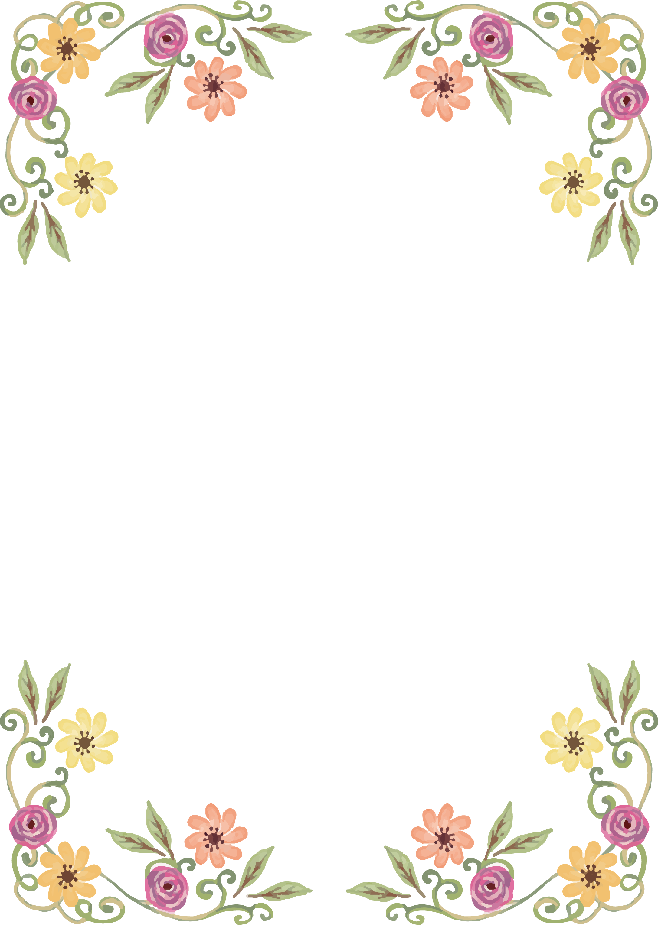 Wildflower Floral Design - New Years Border Png (2175x3060)