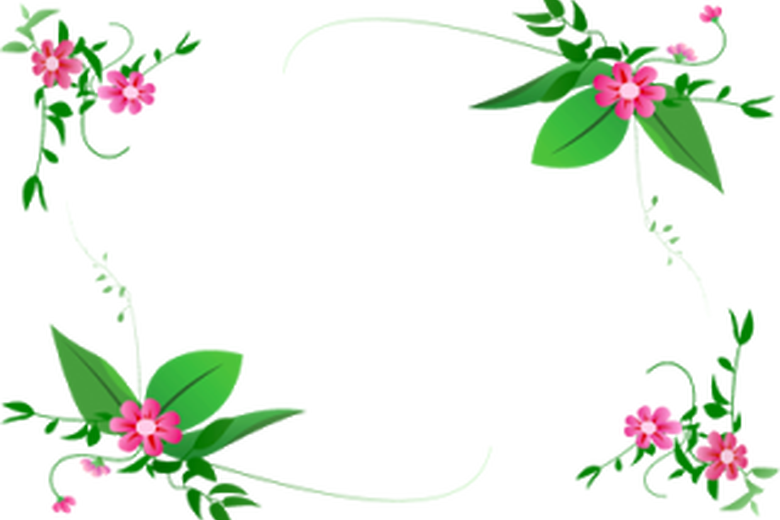 Green Flower Border Design Png - Hd Page Border Designs (780x520)