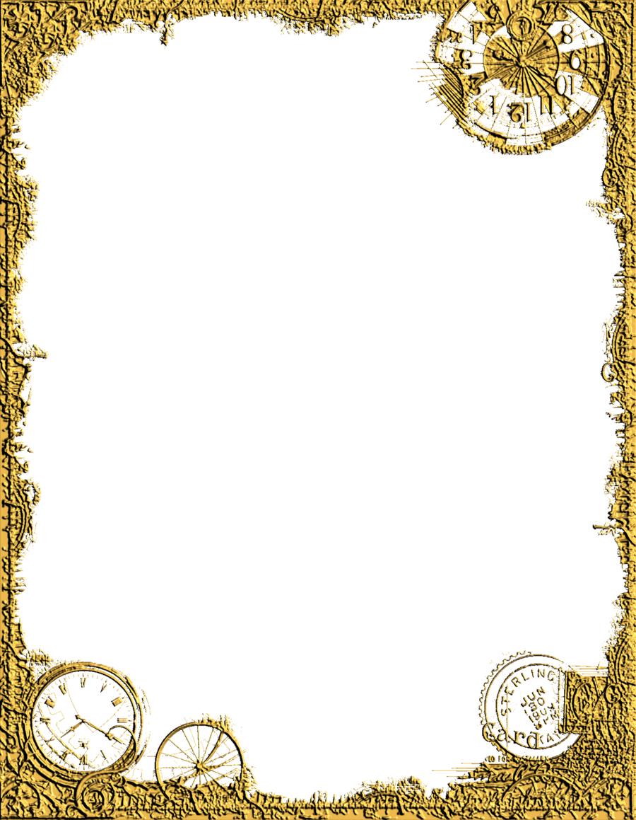 Gold Flower Border Design Png - Clip Art Gold Frame (900x1159)