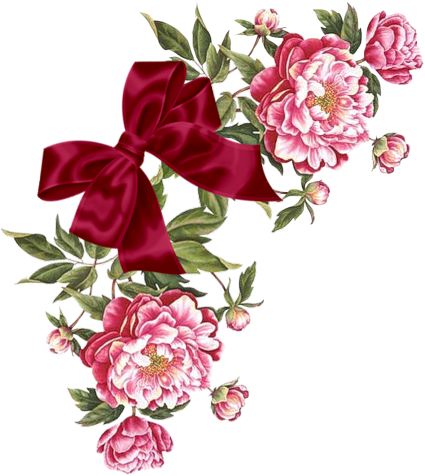 Great Floral Images On This Page - Png Red Rose Victorian (434x500)
