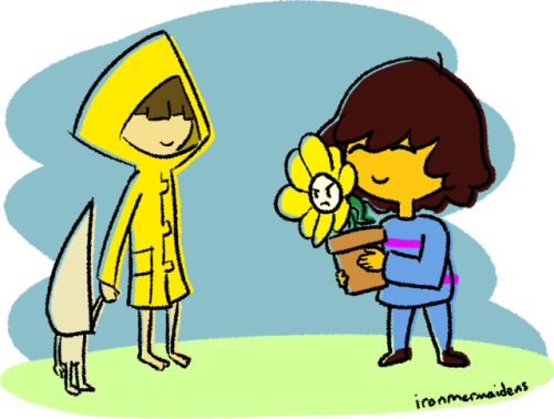 They Have So Much In Common, Like Being Kids Who Are - Little Nightmares And Undertale (500x378)