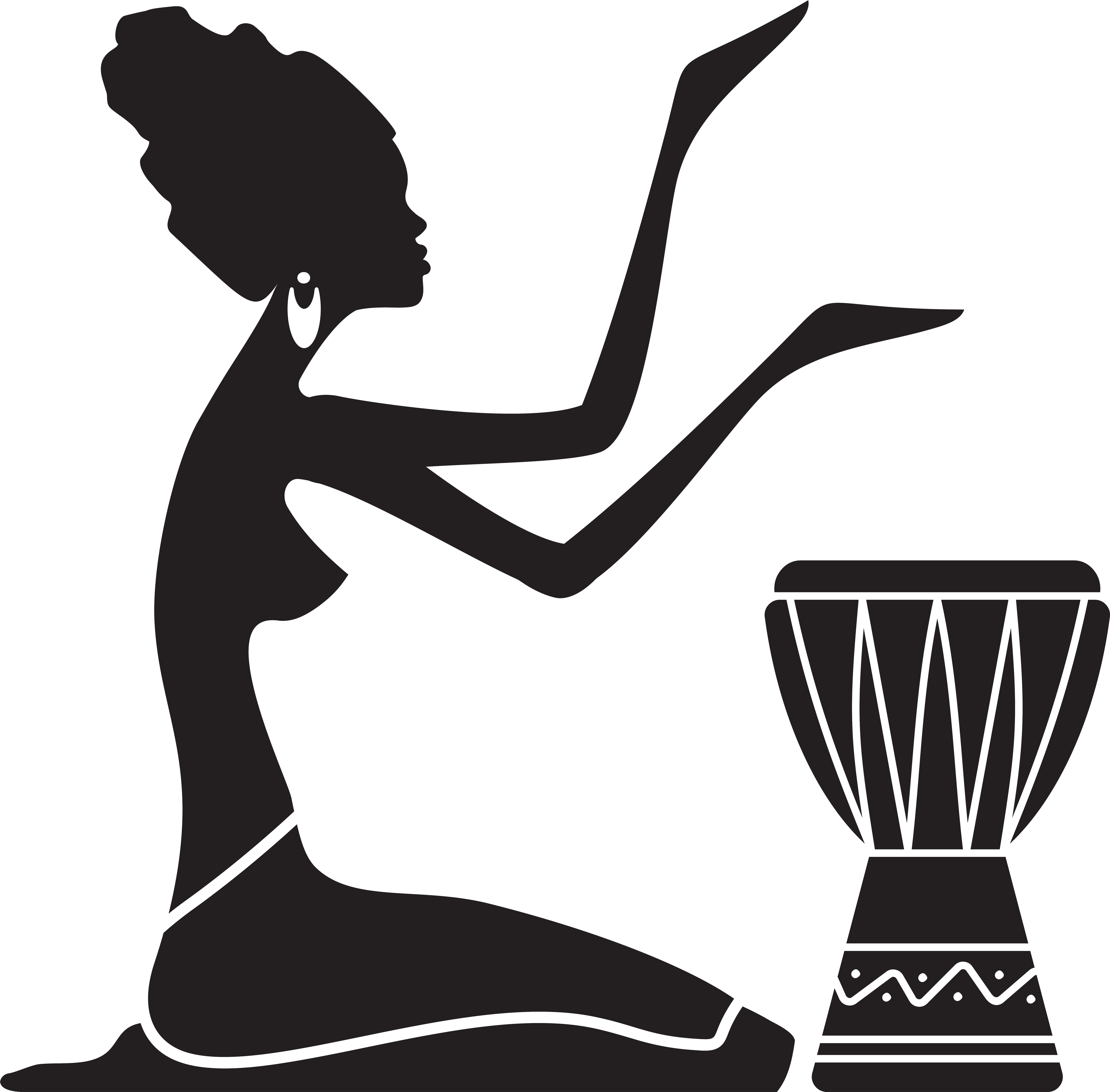 African Drum Silhouette (7000x6827)