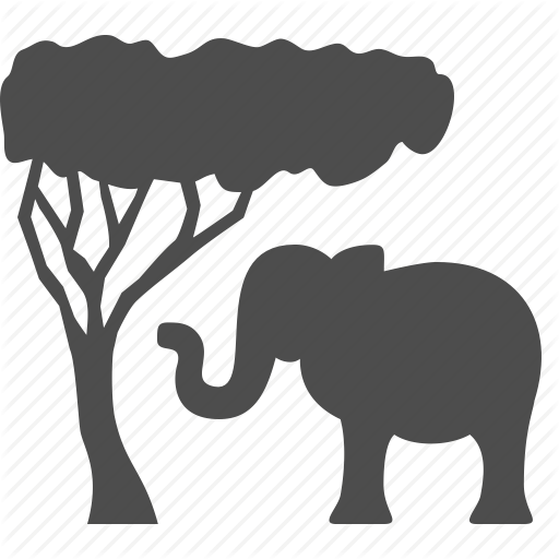 Africa, Animal, Elephant, Safari, Tourism, Tree, Vacation - Africa Tree Icon (512x512)
