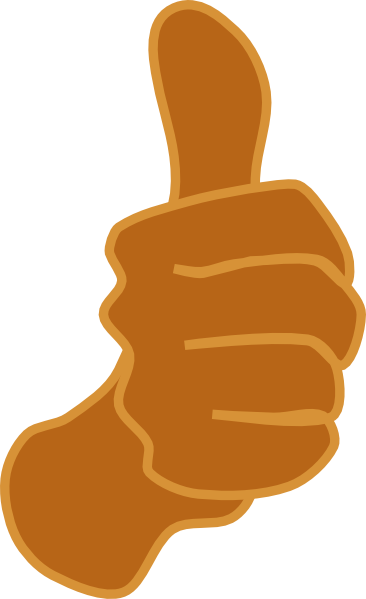Thumbs Up Brown Clip Art At Vector Clip Art Image - Orange Thumbs Up Clipart (366x599)