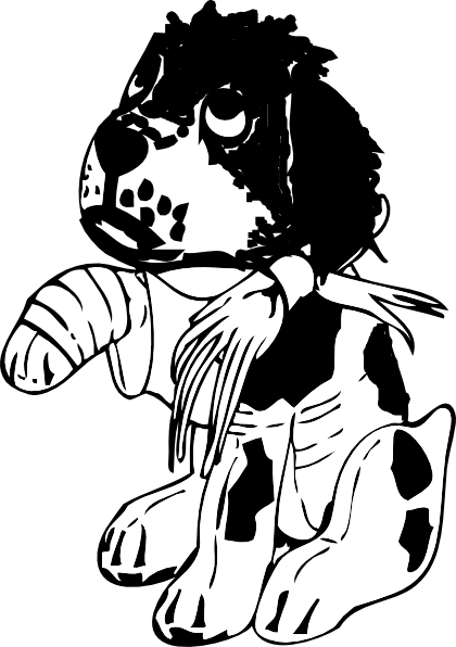 Injured Dog Clip Art (420x596)