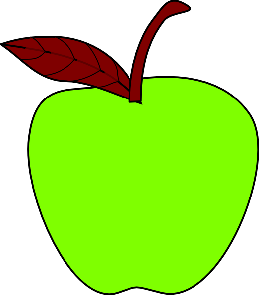 Apple Clipart Small Apple - รูป แอ ป เปิ้ ล การ์ตูน (522x593)