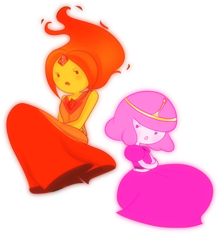 Finn The Human Adventure Time - Princess Bubblegum And Flame Princess (800x800)