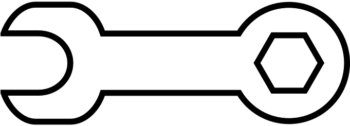 Tools Wrench Screwdriver Equipment Work Co - Tool Clipart Black And White (680x340)