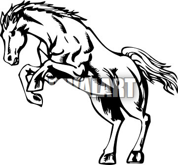 Trojan Horse Clip Art - Horse On Hind Legs Drawing (361x335)