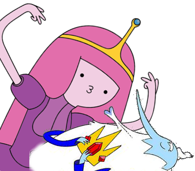 Pb And I Kissing - Adventure Time Ice King And Princess Bubblegum (380x334)