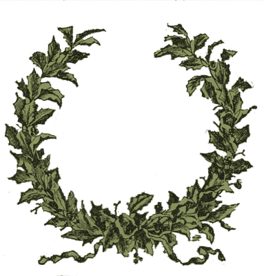 Simple Wreath Border Clipart Vintage Clip Art Holly - End Of Term Party (383x400)