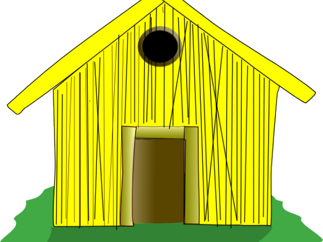 Straw House Cliparts - 3 Little Pigs Houses Transparent (640x480)