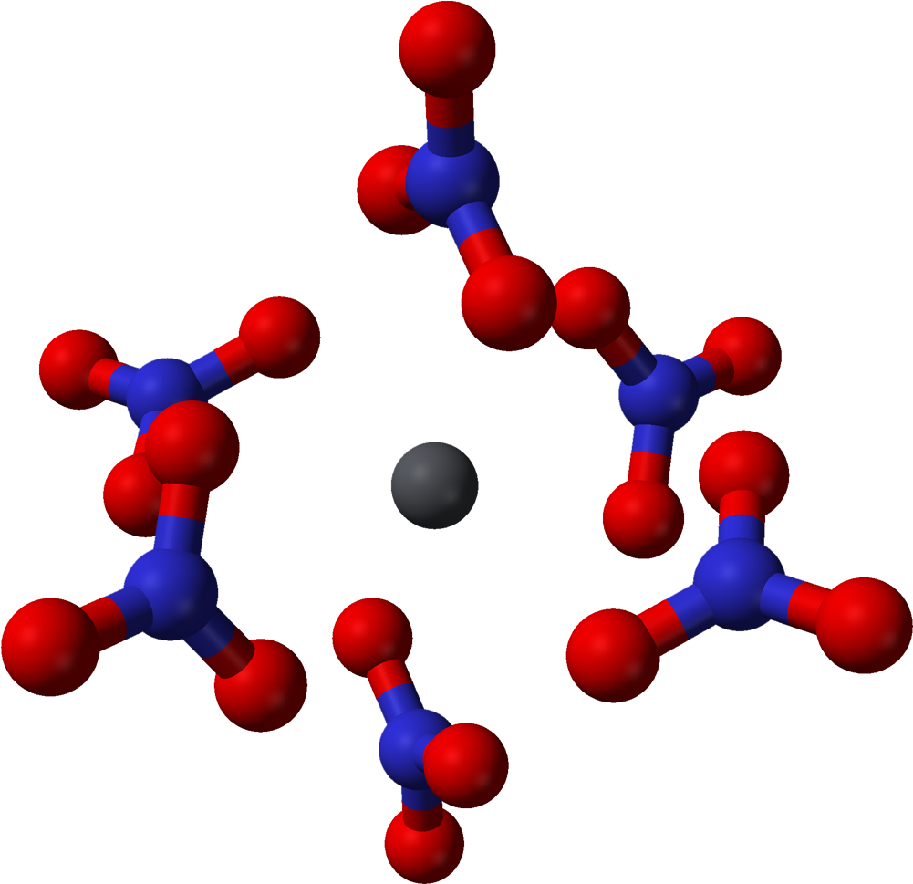 Lead Nitrate Xtal Pb Coordination 3d - Lead Nitrate Ball And Stick Model (1100x1068)