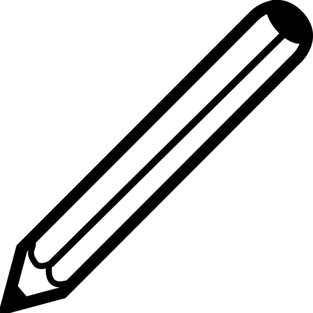 Pencil Clipart Black And White Pencil Black Design - Pen Clipart Black And White (1024x1024)